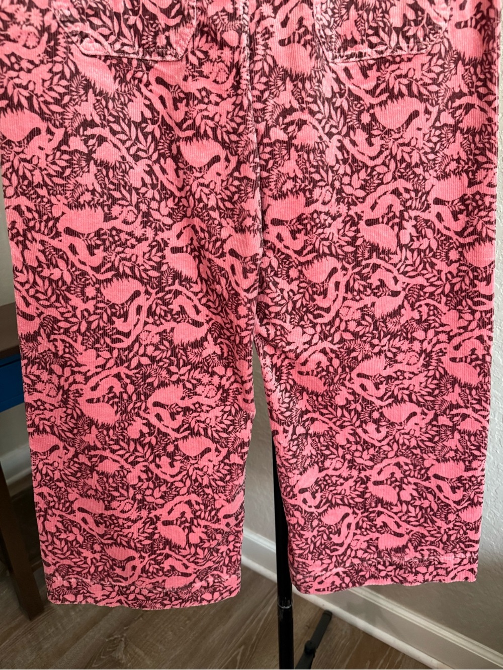 Anthropologie Maeve The Colette Pink Botanical Corduroy Wide Leg Pants 31 - Picture 14 of 15